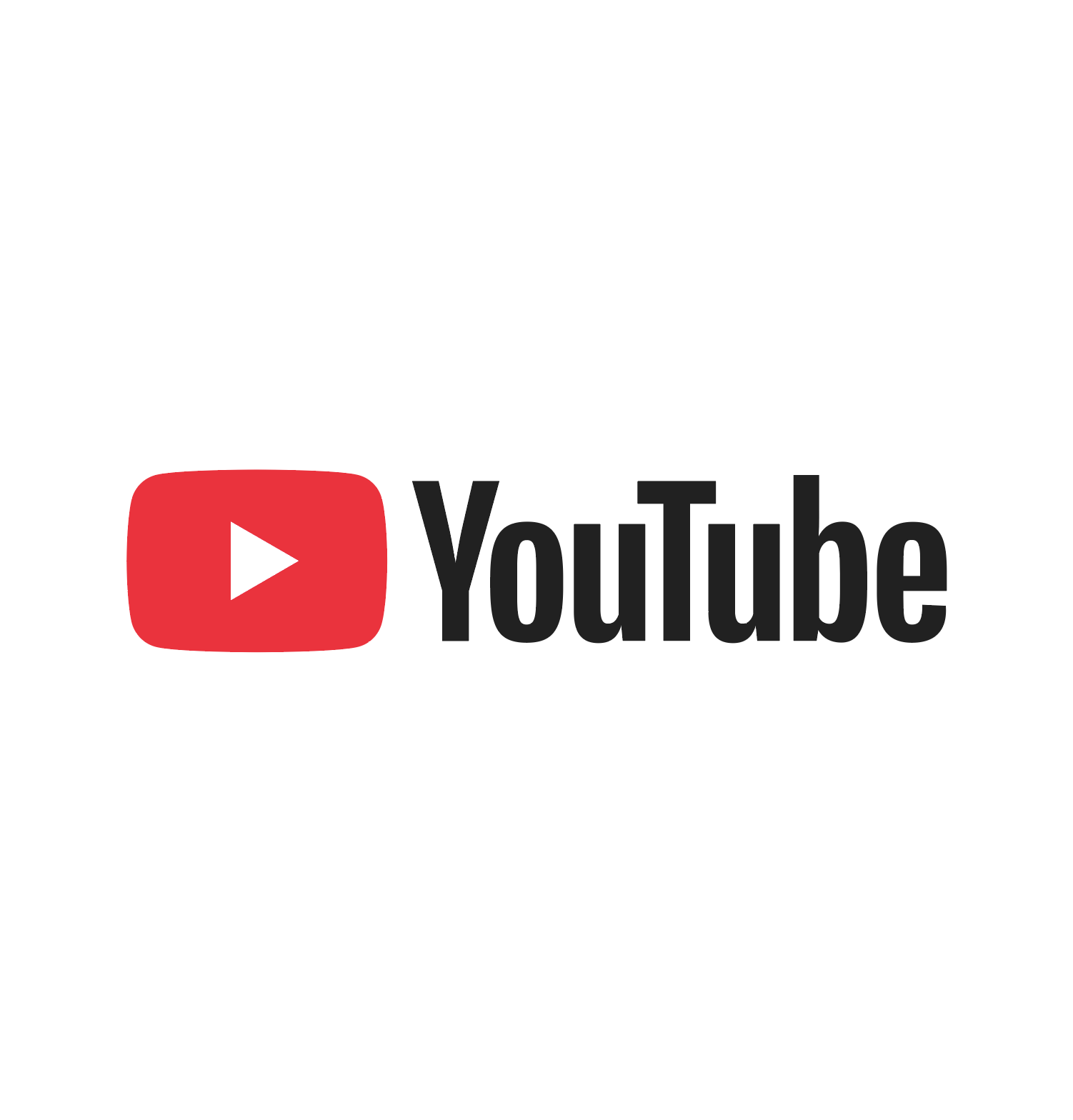 YouTube logo with red play button and black text.