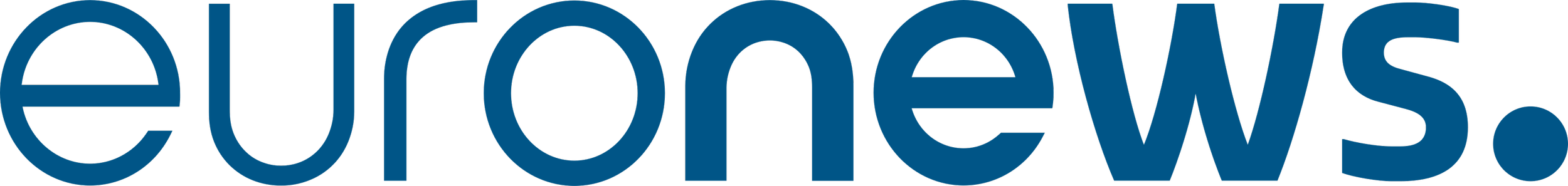 Close-up of the EuroNews logo in blue text.