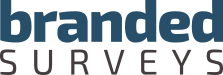 Branded Surveys logo in dark blue and black text