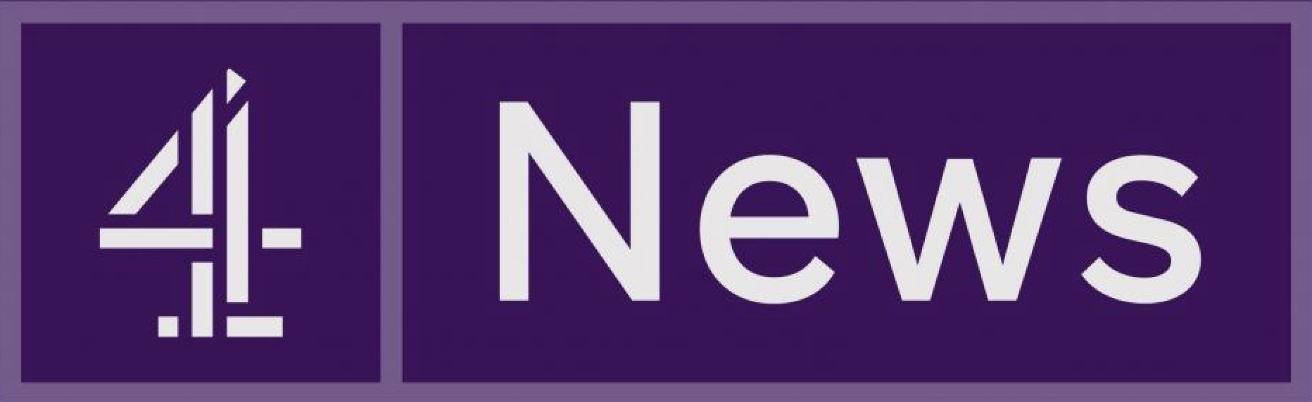 Channel 4 News logo with purple background, white text, and the number 4 icon.