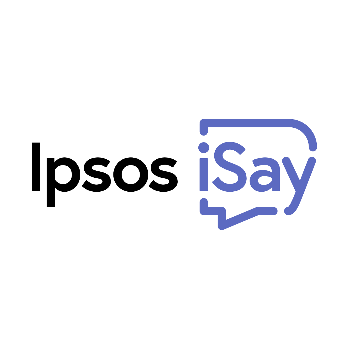 The image features the logos of Ipsos and iSay, with the Ipsos name in black text and the iSay name in purple within a speech bubble outline.