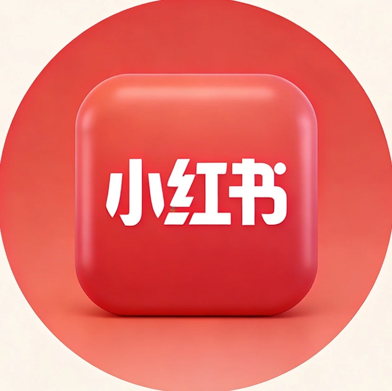 Red rounded square icon with white Chinese characters in the center, set against a circular red background.