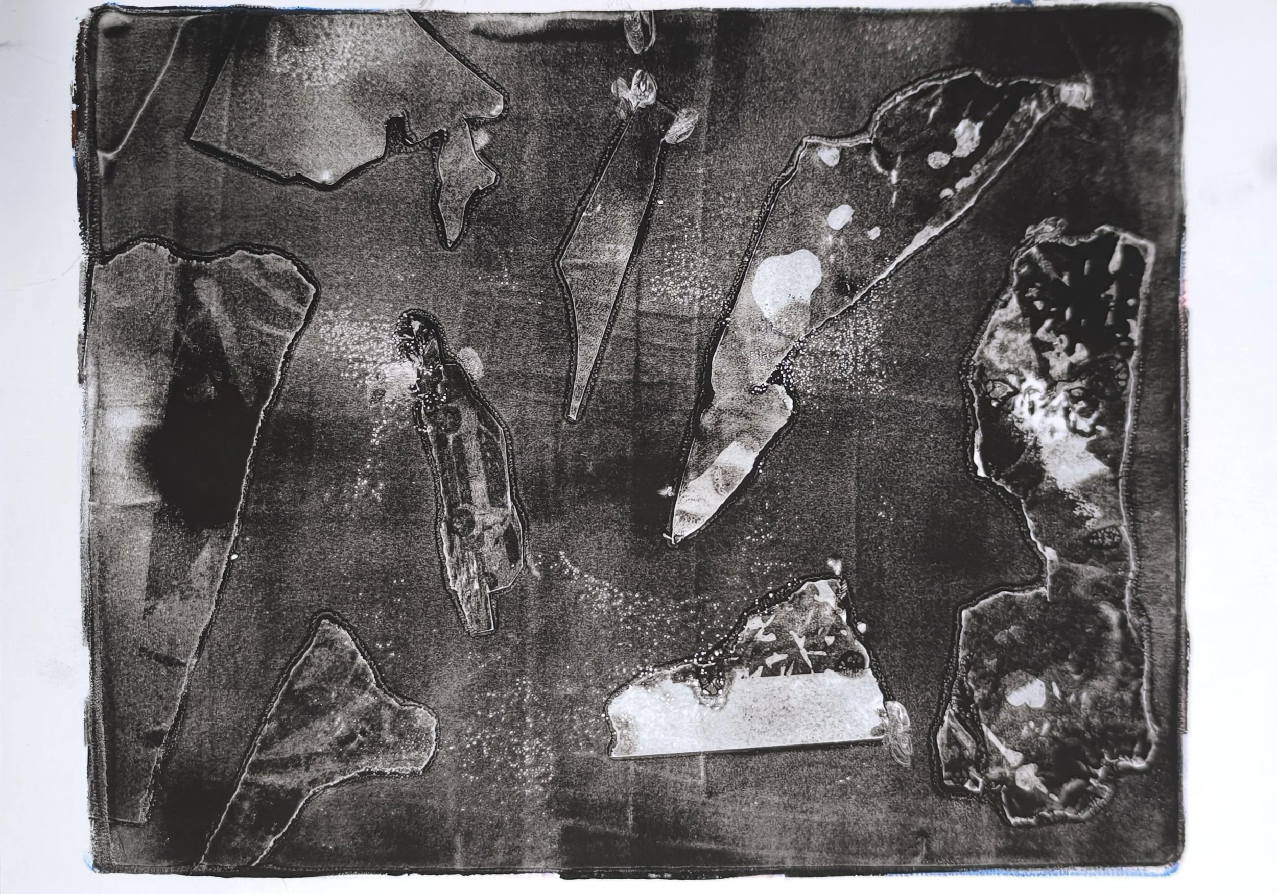 Untitled 3 (2024)┃Lino Ink Jelly Print on Paper┃30 x 21cm 