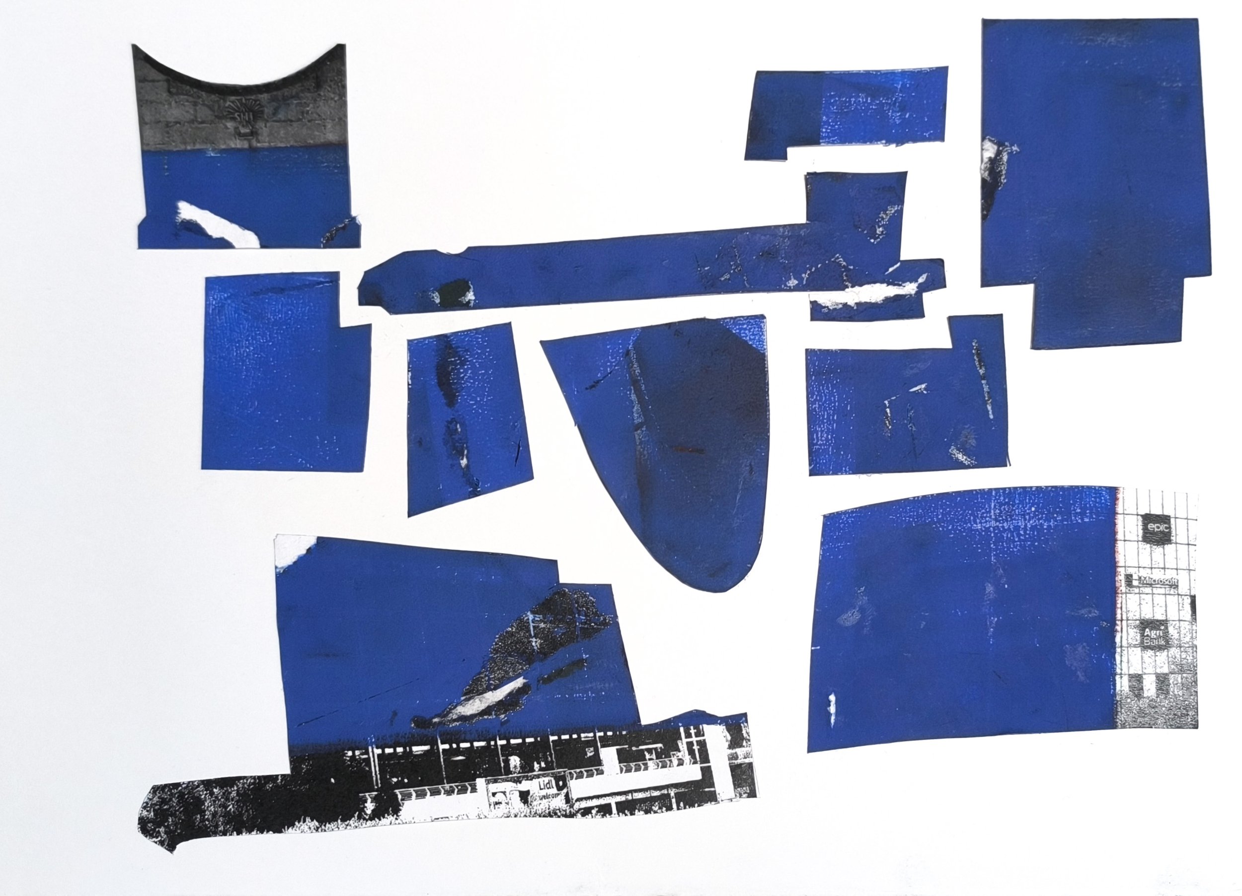 Untitled 2 (2024)┃Lino Print Image Collage on Paper┃30 x 21cm 