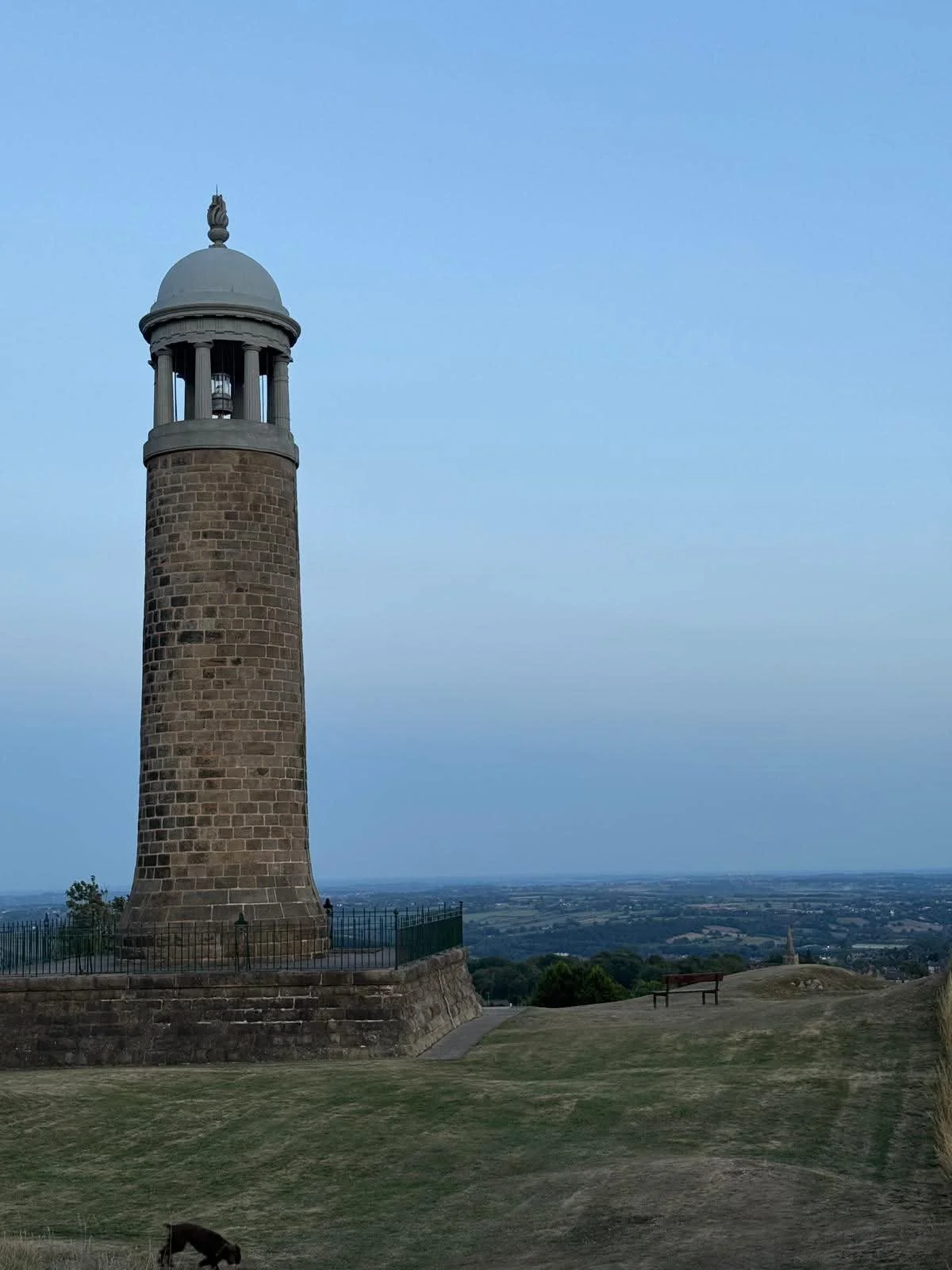 Crich Stand Memorial overlooking the Derbyshire countryside