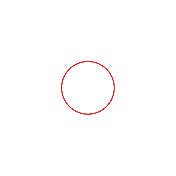 Red-outlined circle on a white background.
