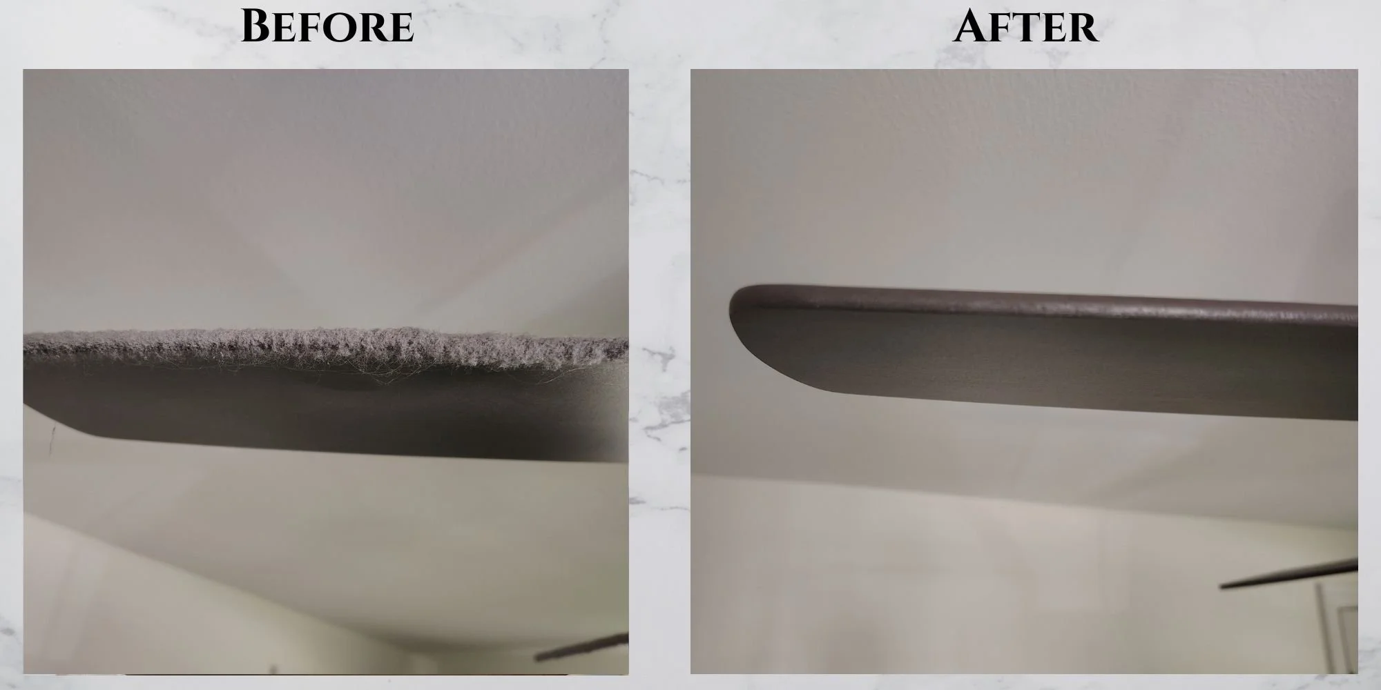 "Out of sight, but never out of mind. A deep clean means looking up and cleaning away heavy dust buildup from every single blade."