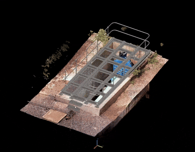 An isometric illustration of a grave with a metal fence and a person laying in a casket inside.