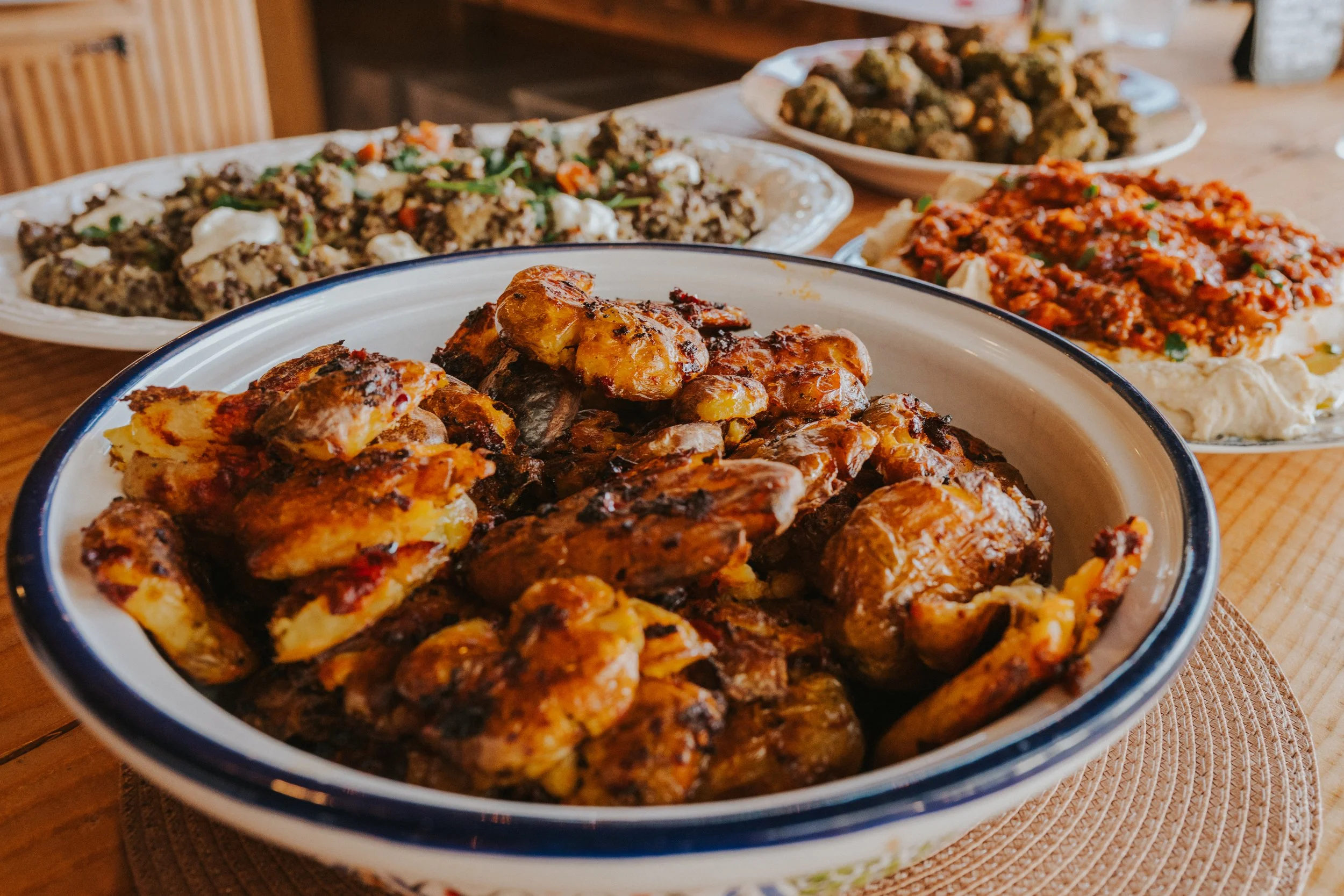 vegetarian feasting style food set out for luxury retreat venue in ongar, essex