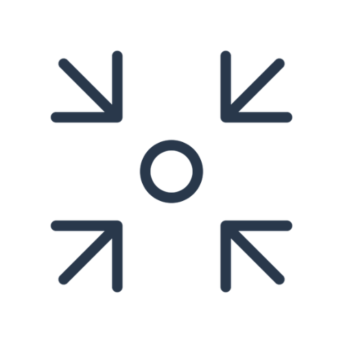 Icon of four arrows pointing inward toward a circle, indicating focus or zoom.
