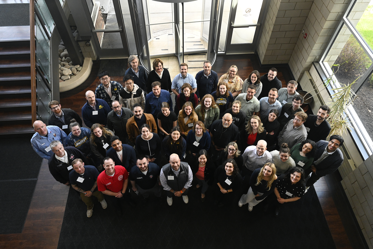 Attendees at the second Design Thinking workshop gather for a group shot.