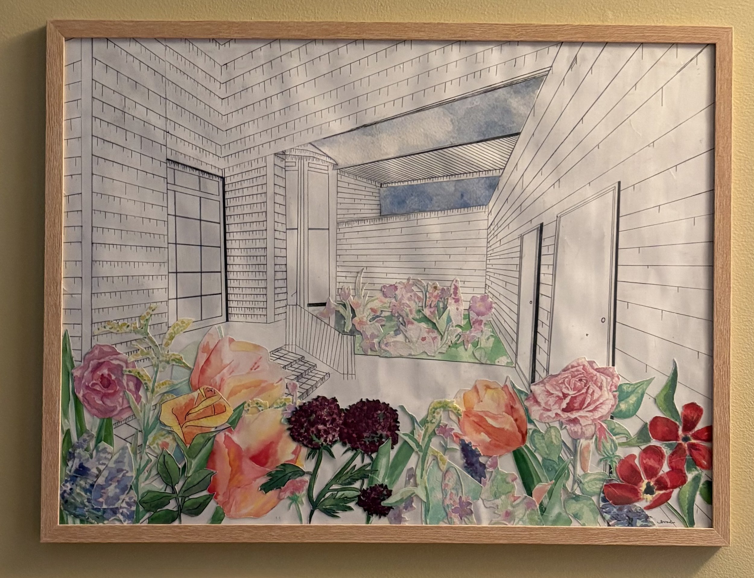 My Grandma's Garden, Bermuda Run, North Carolina -- Pen + Collage