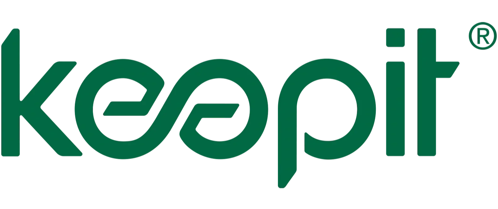 Das Logo der Marke Keepit in grüner Schrift auf schwarzem Hintergrund.