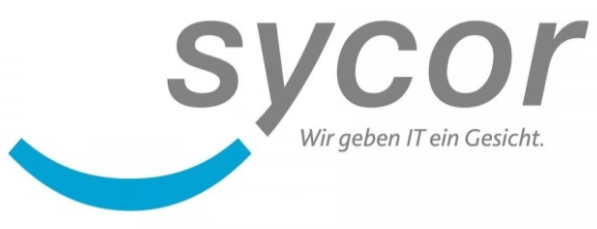 Logo von Sycor mit dem Slogan 'Wir geben IT ein Gesicht'