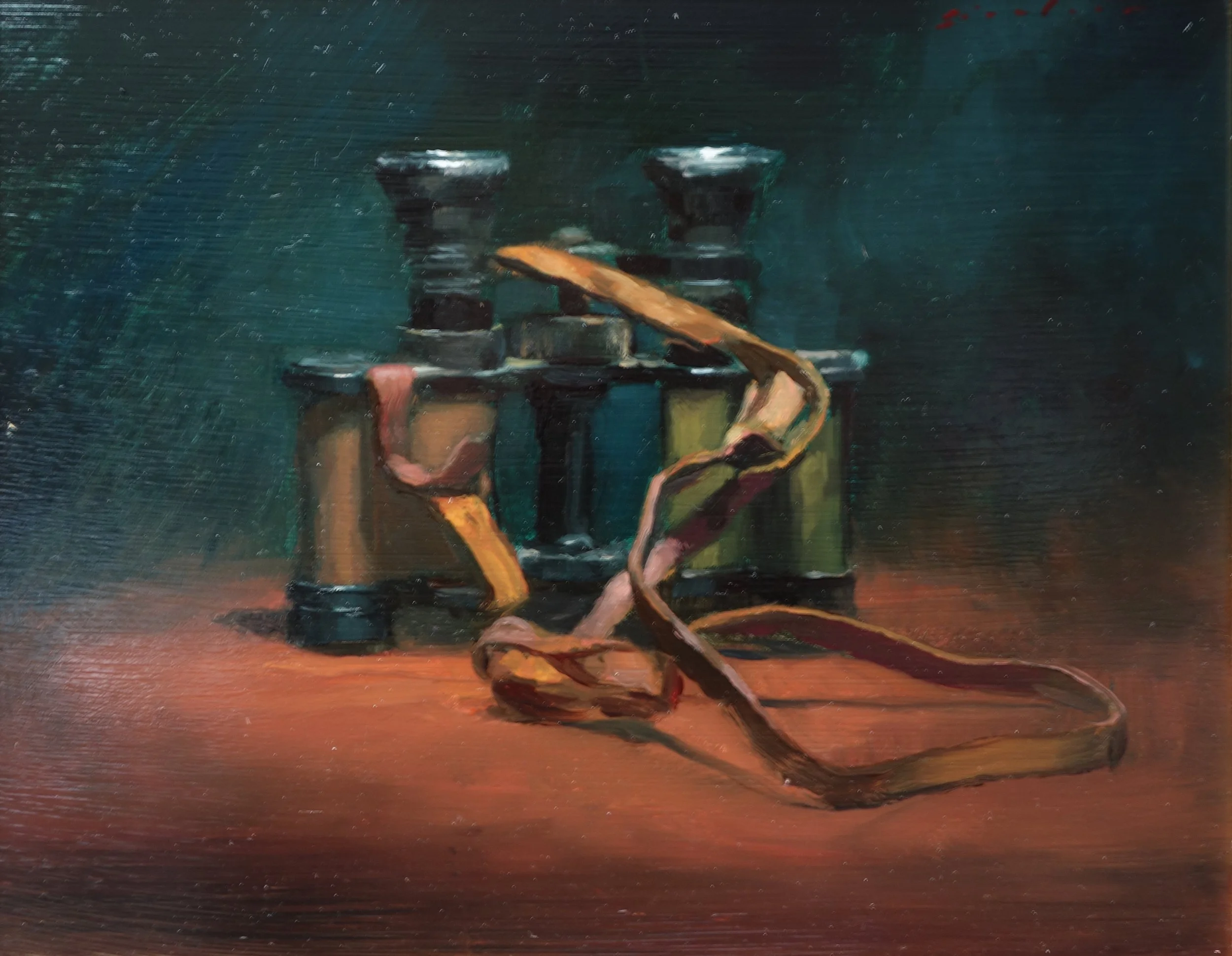 binoculars, oil on board, 20 x 25 cm, £450.jpg
