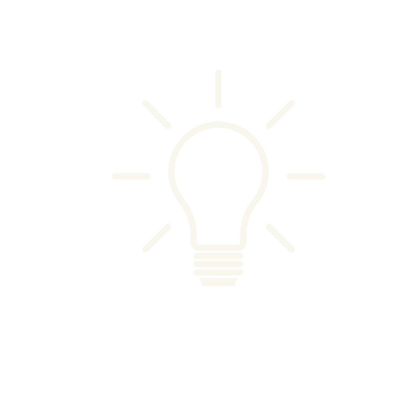 Weißes Glühbirnensymbol auf schwarzem Hintergrund