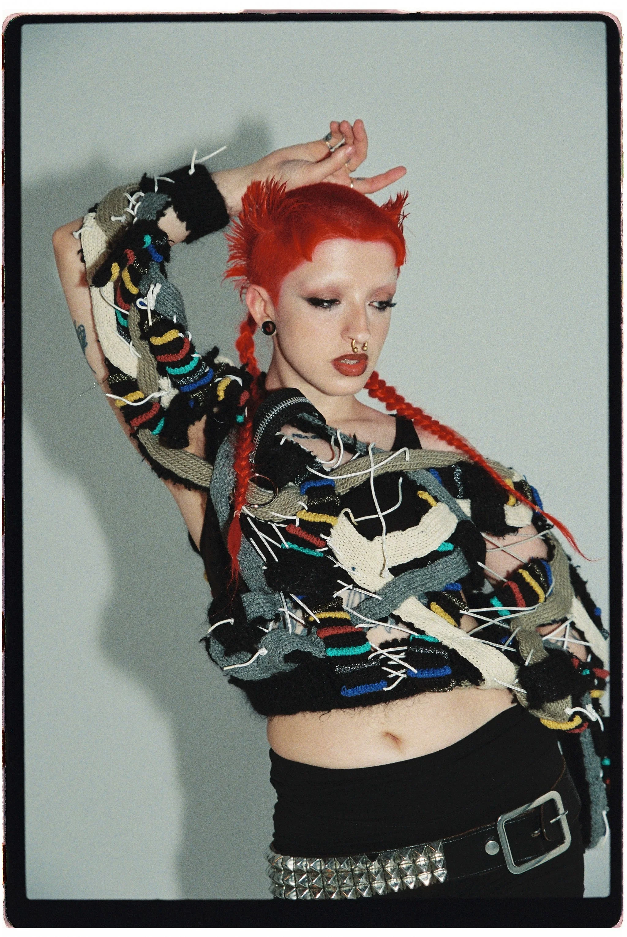   Image above and Digital Cover, Cody Frost wears -  Knit jumper: DOG HJK&nbsp;@doghjk | Tights: Calzedonia&nbsp;@calzedonia, Hotpants | belt and stockings: Vintage&nbsp;| Shoes: Jeffrey Campbell&nbsp;@jeffreycampbell  