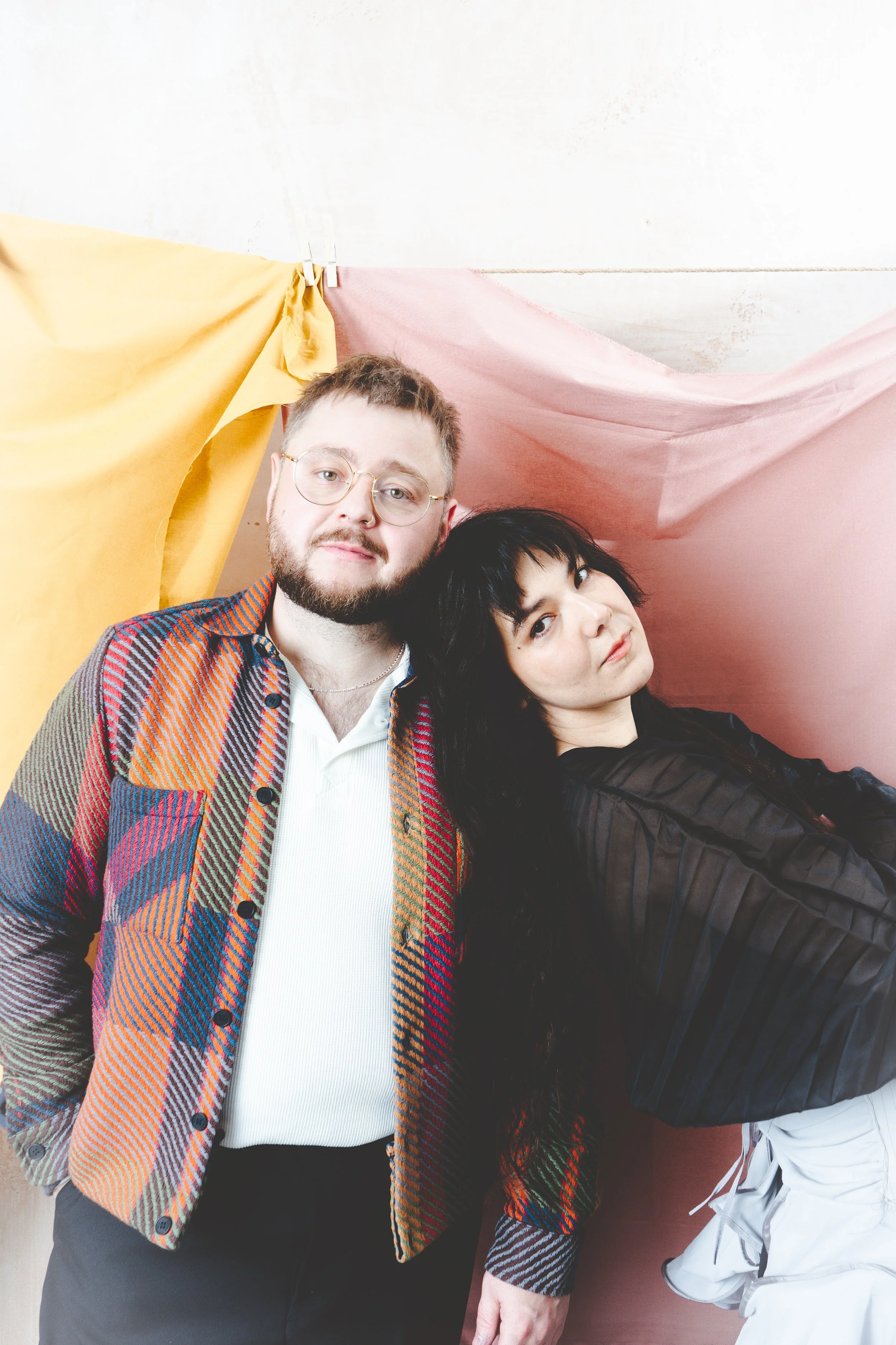   Images above, below  - Nanna Wears:Top &amp; Skirt - All Saints, Over skirt - Sól Hansdóttir Raggi Wears: Jacket - Wax, Trousers - All saints, T shirt - Wax  