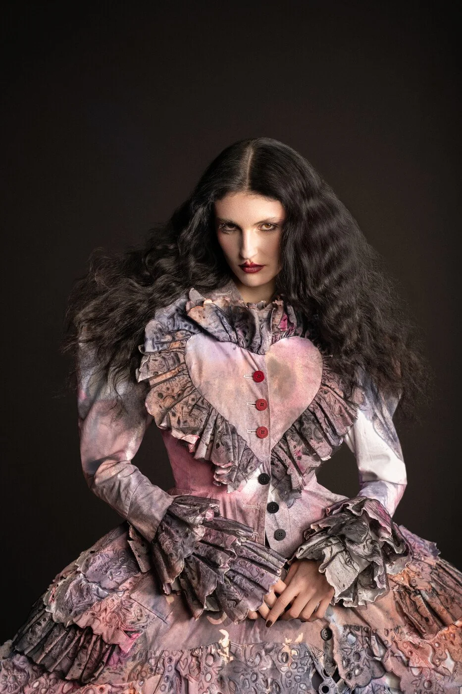   Lucia Fairfull wearing Charles Jeffrey for VA Dundee Catwalk campaign.  |  Model: Lucia Fairfull at Model Team | Creative: Too Gallus | Photography: Barrington Reeves | Director of Photography: Jacob Gandy | Styling: Gareth Valentino | Hair: Reece 