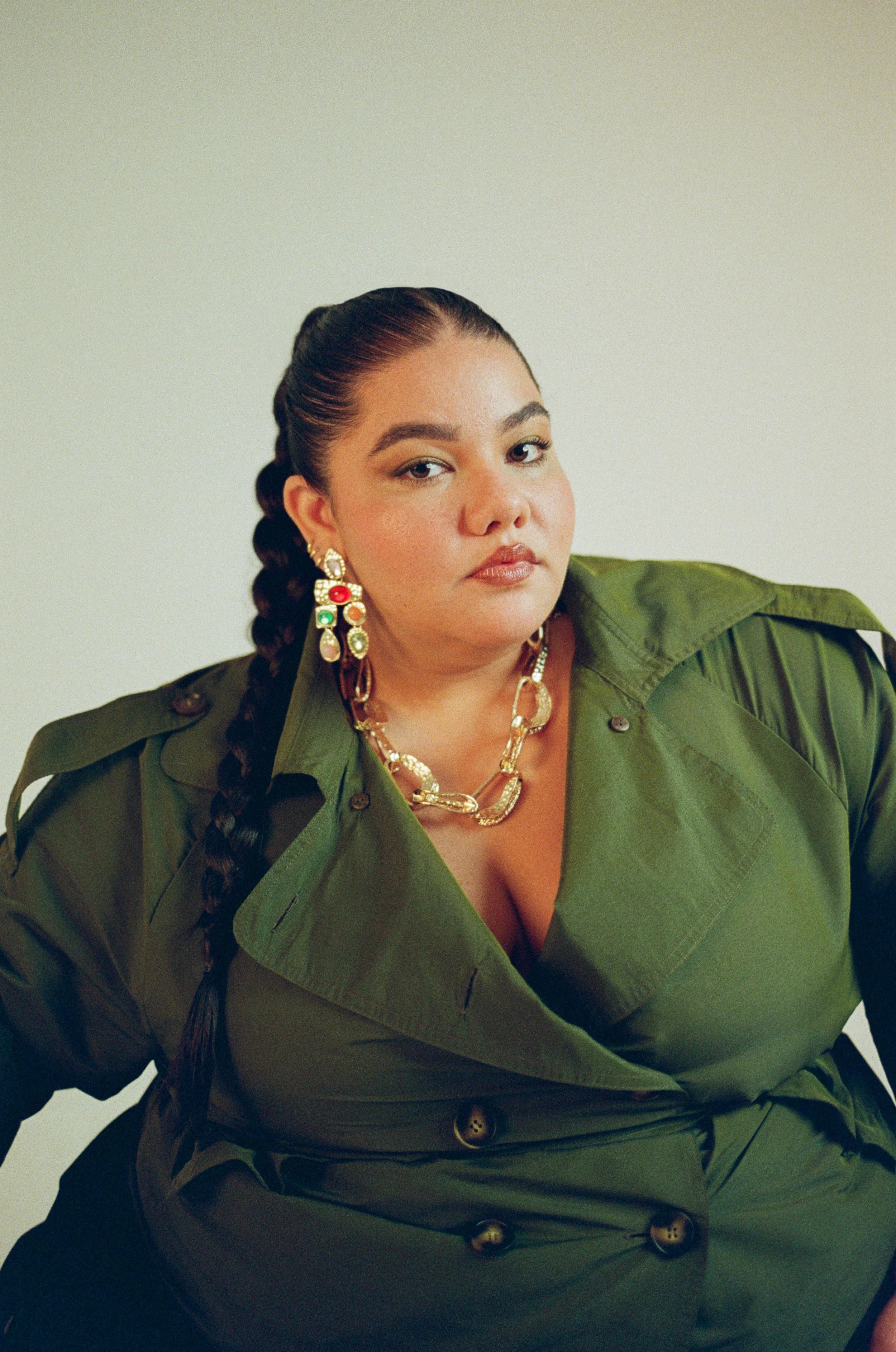   Priscilla Del Castillo wears; Zara, Ming Wang, &amp; BAACAL.   