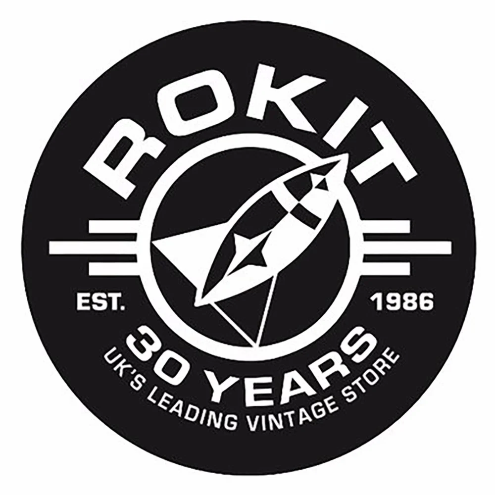 Logo for a vintage store called 'Rocket' celebrating 30 years, established in 1986, with the tagline 'UK's Leading Vintage Store'.