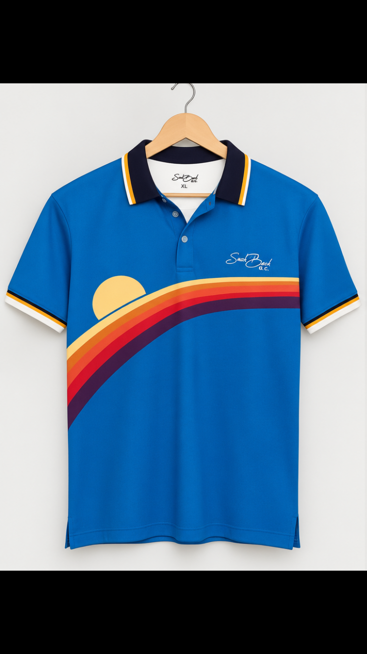 Retro Sunrise / Sunset Golf Polo