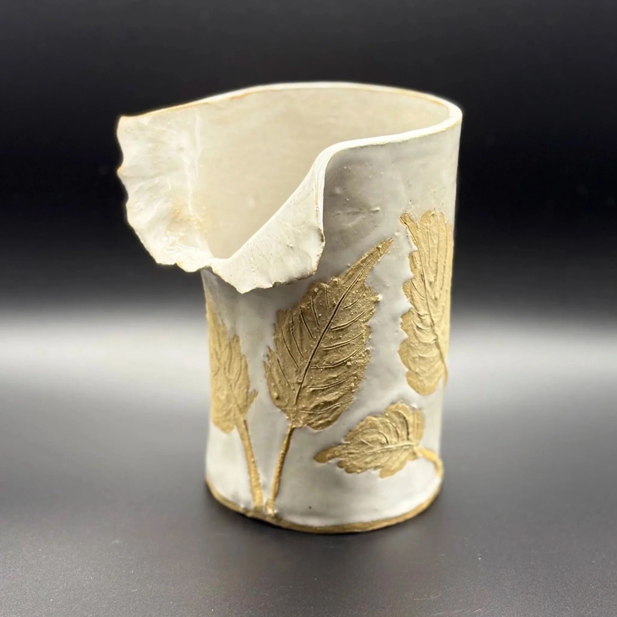 Torn Top Leaf Vase