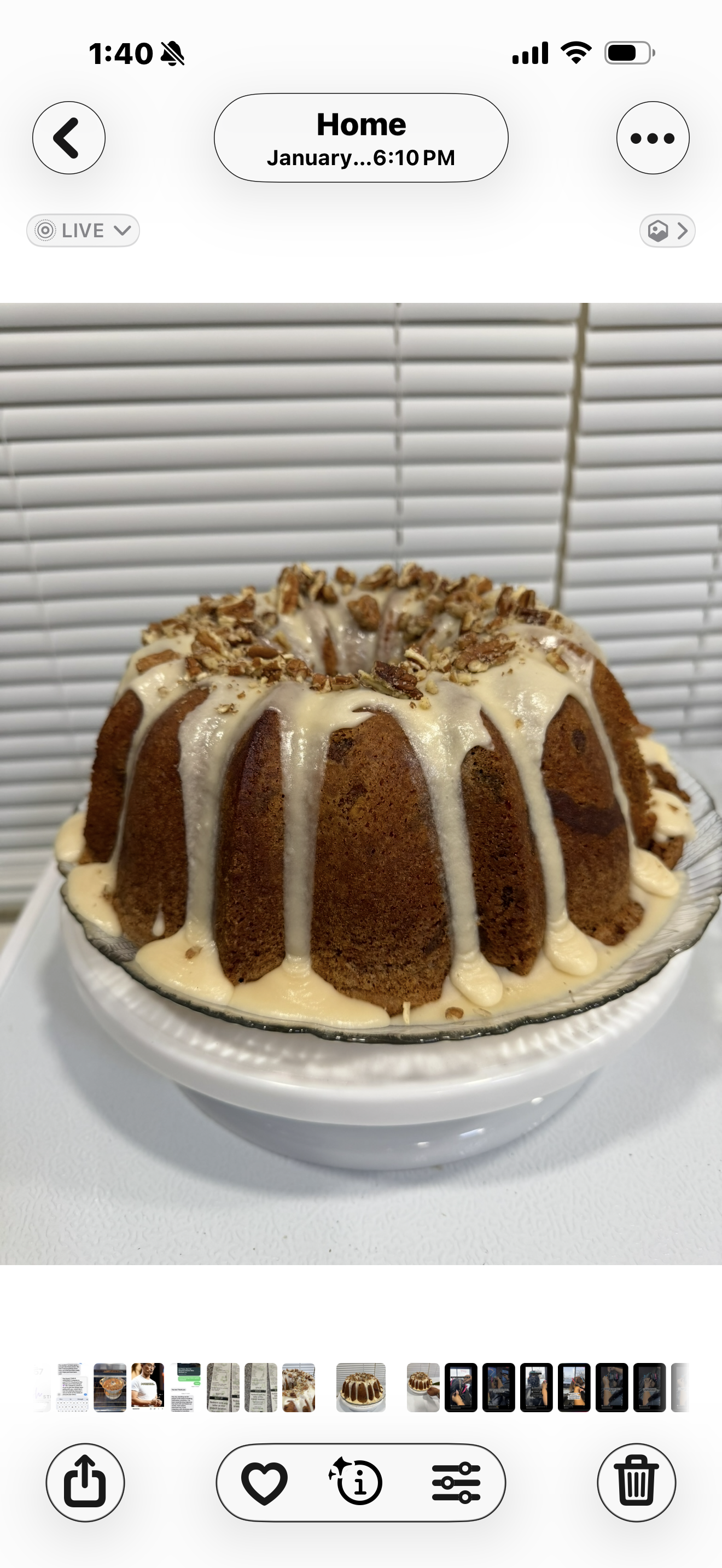 Sweet Potato Pecan Cream Cheese Pound Cake