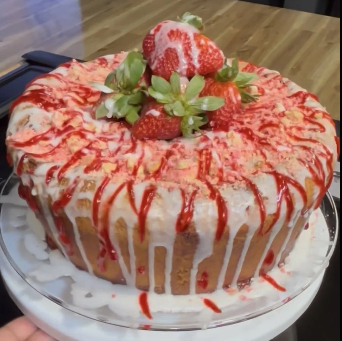 Strawberry Crunch Cream Cheese Pound Cake