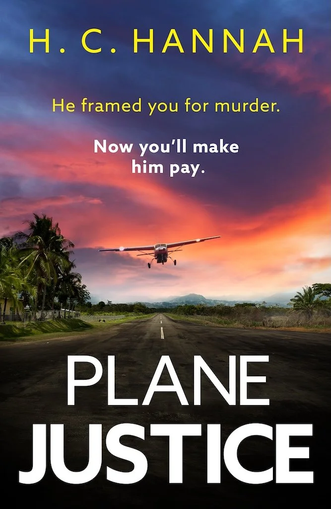 airplane-landing-on-runway-at-sunset-cover-of-crime-thriller-novel-plane-justice.jpg