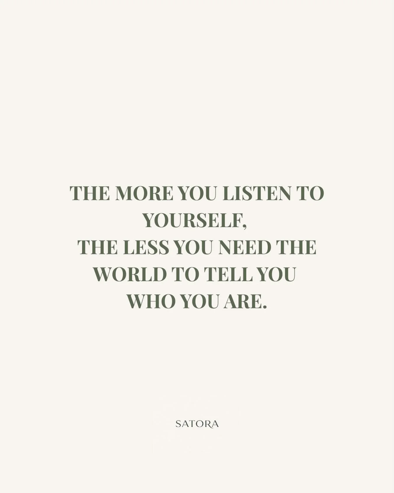 The more you listen to yourself, the less you need the world to tell you who you are.

✨ What is your inner voice trying to tell you right now? 

Share it in the comments.

Explore more with SATORA. Link in bio.

#satora #trust #growth #healing #quot