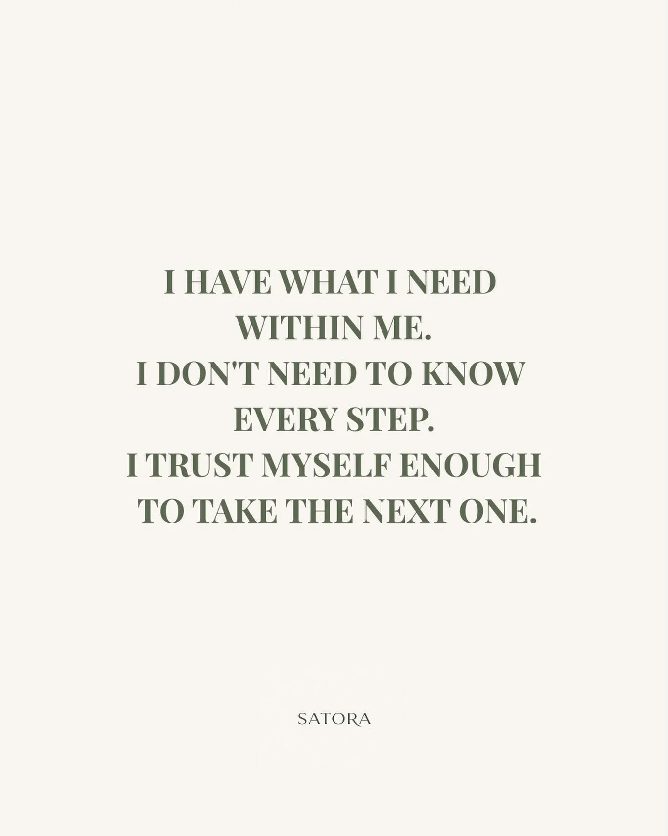 We often think we need certainty before we can move forward.

The perfect plan.
The right answer.

A clear picture of where we&rsquo;re going.

But perhaps we don&rsquo;t need to know every step.

Perhaps we only need enough self-trust to take the ne