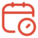 Calendar icon with a clock in a circle