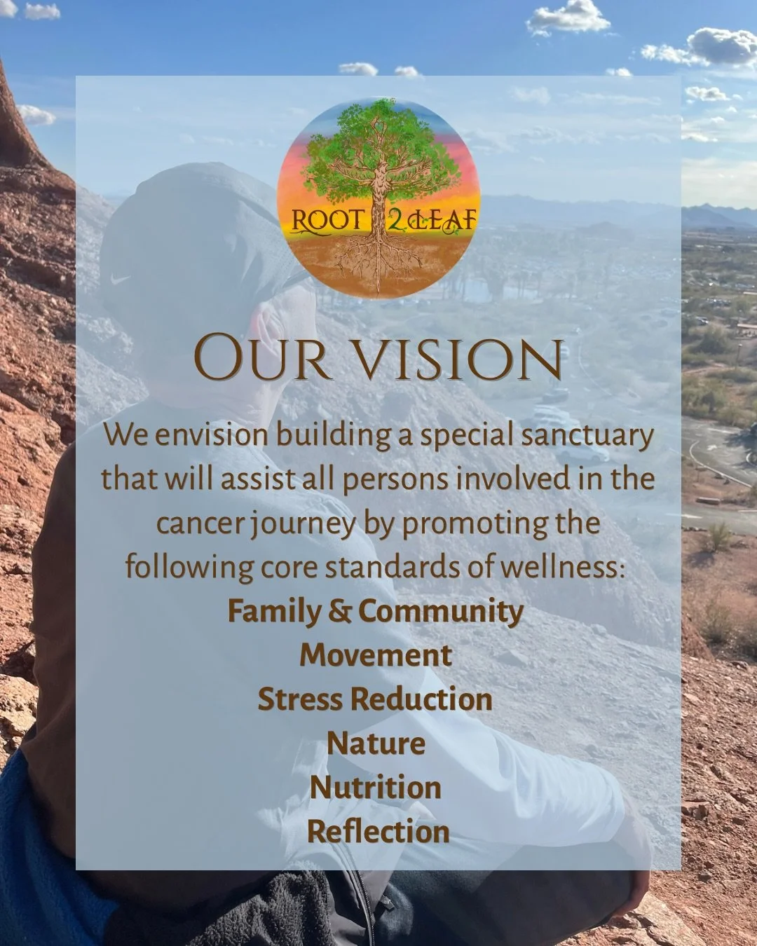 At Root 2 Leaf, our vision extends beyond providing a simple getaway; we are dedicated to building a sanctuary that nurtures every aspect of the human spirit during the cancer journey. Inspired by Rick&rsquo;s lifelong love for the outdoors, we belie