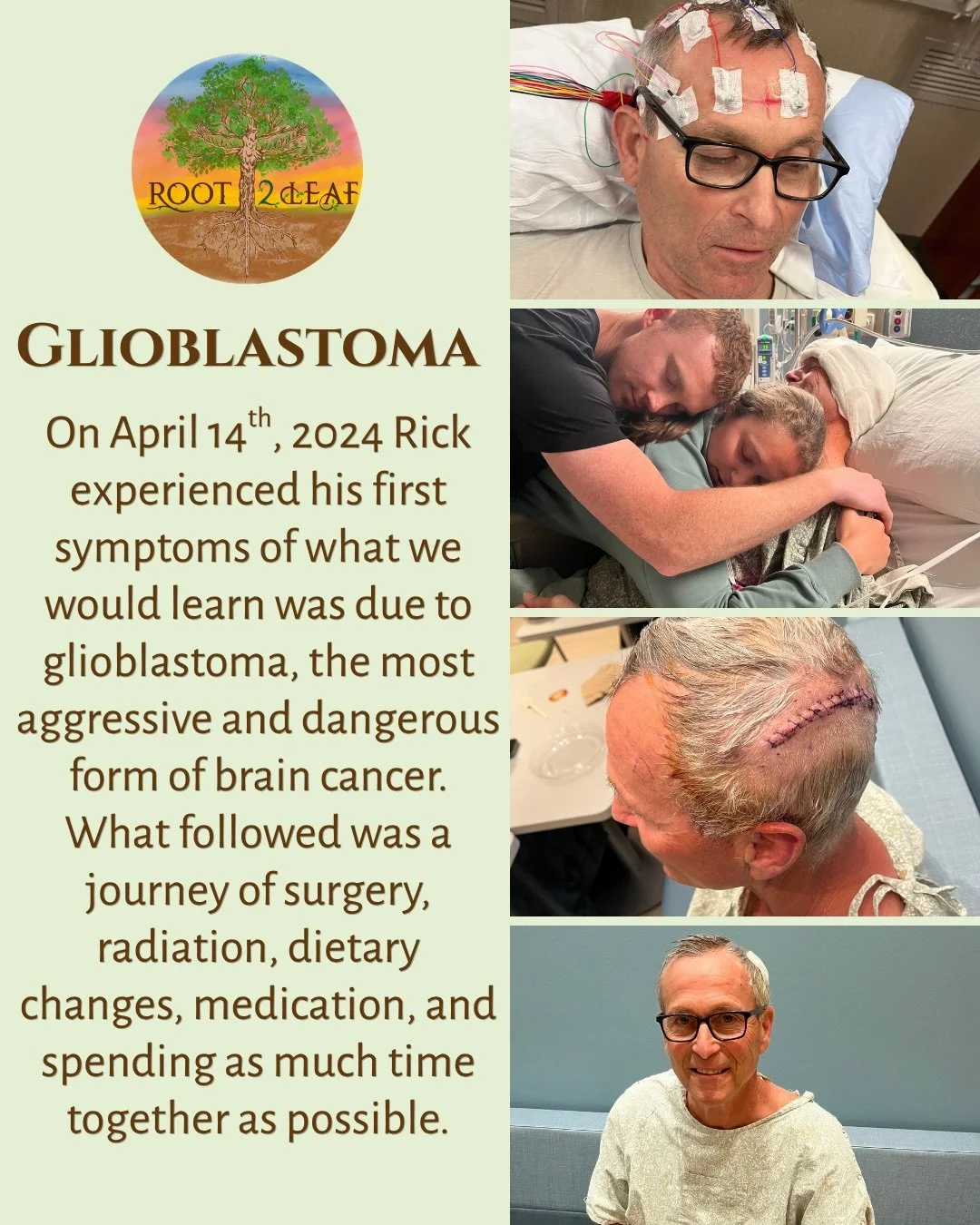 May is Brain Tumor Awareness Month, a time to shed light on a diagnosis that changes everything in an instant.

On April 14, 2024, our lives were forever altered when Rick experienced his first symptoms of what we would later learn was Glioblastoma. 