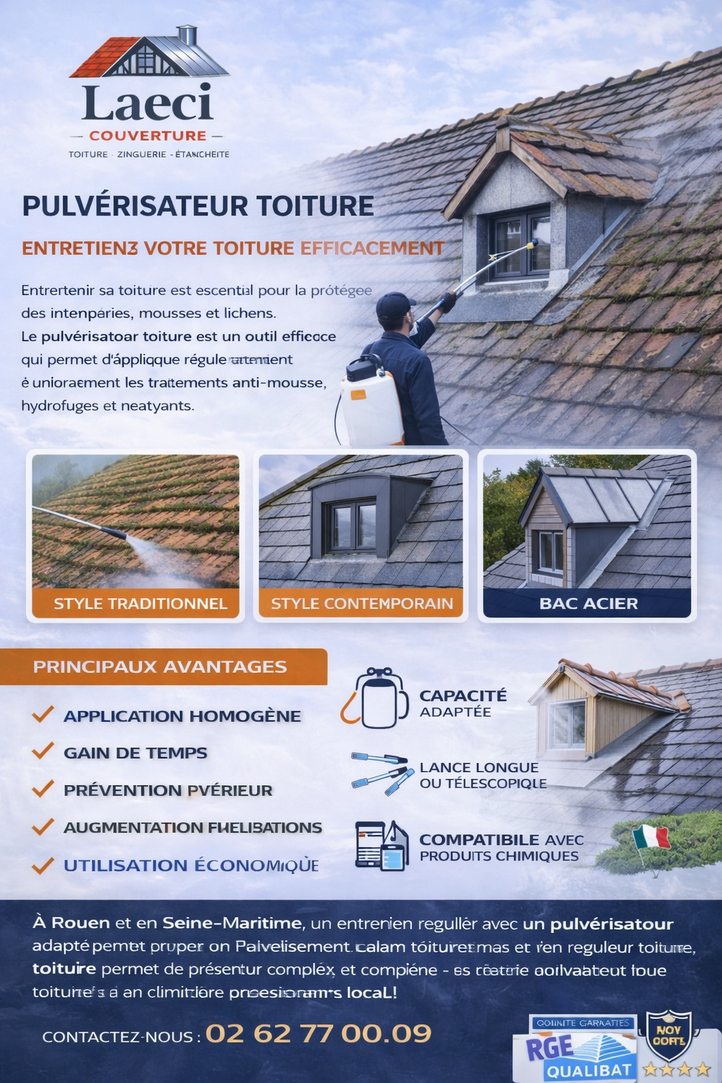 Pulvérisateur Toiture : Comment bien l’utiliser pour un entretien efficace à Rouen et en Seine-Maritime ?