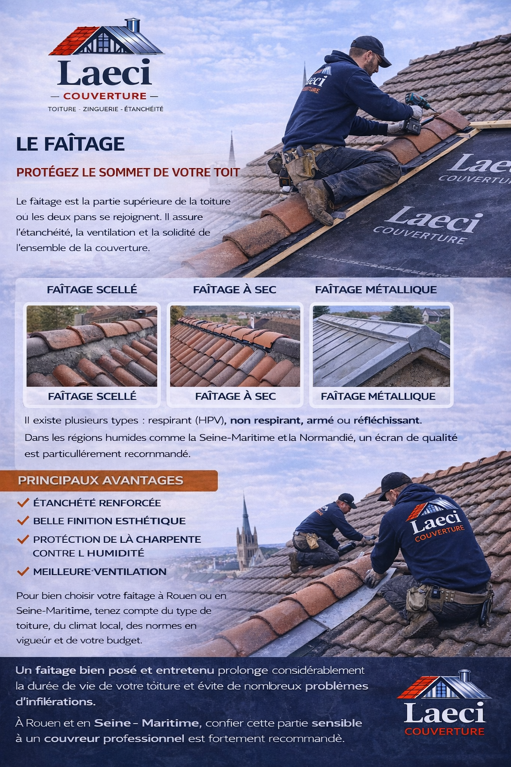 Faitage Toiture : À quoi sert-il et comment bien le choisir à Rouen et en Seine-Maritime ?