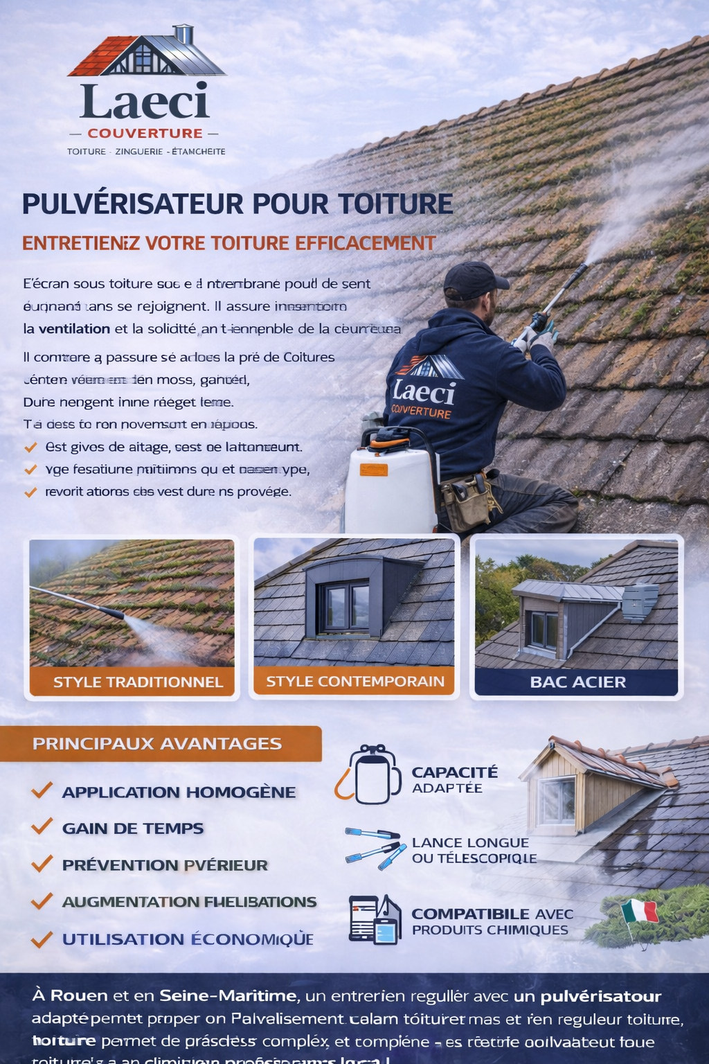 Pulvérisateur Toiture : Comment bien l’utiliser pour un entretien efficace à Rouen et en Seine-Maritime ?
