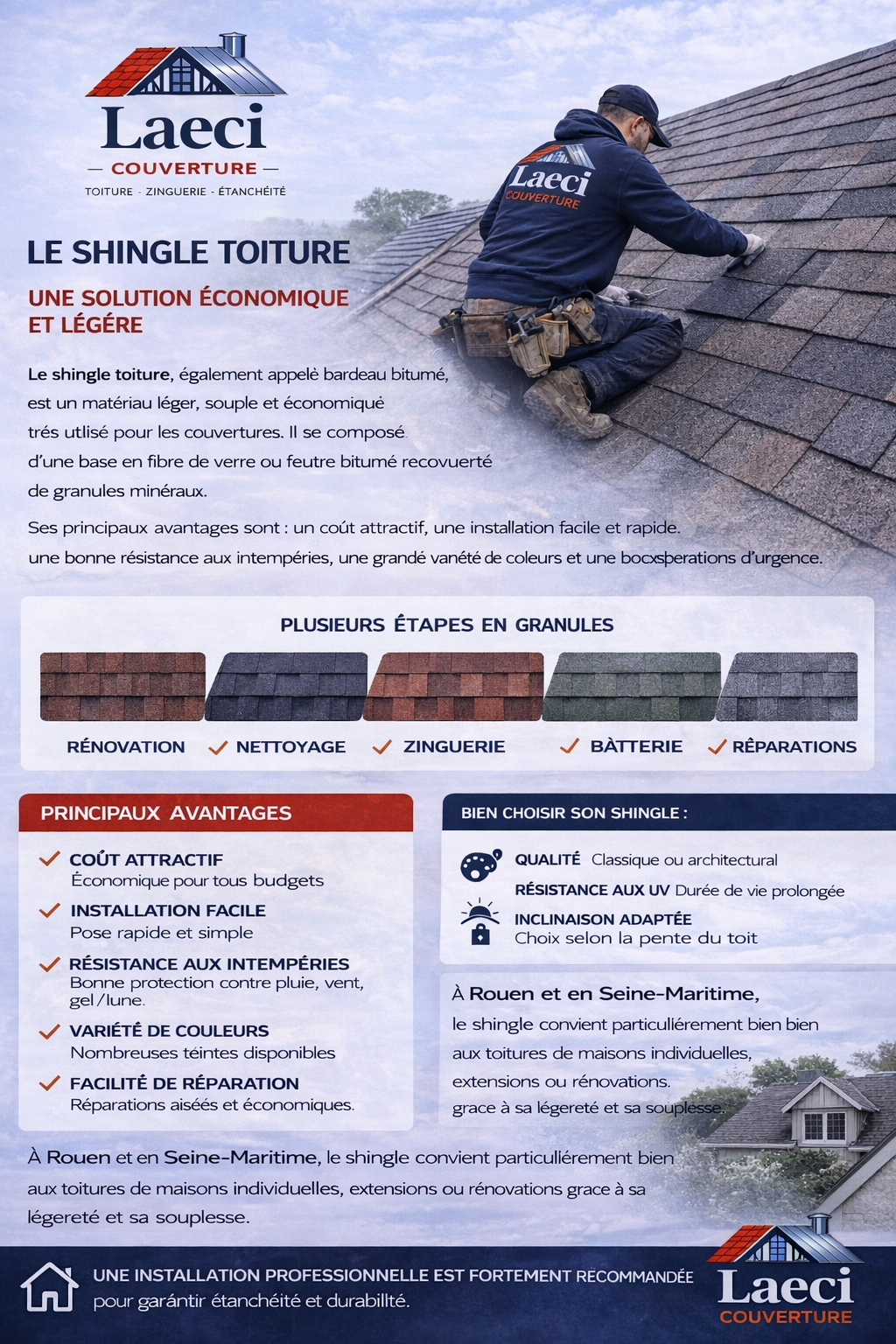 Shingle Toiture : Avantages, prix et conseils pour une installation à Rouen et en Seine-Maritime