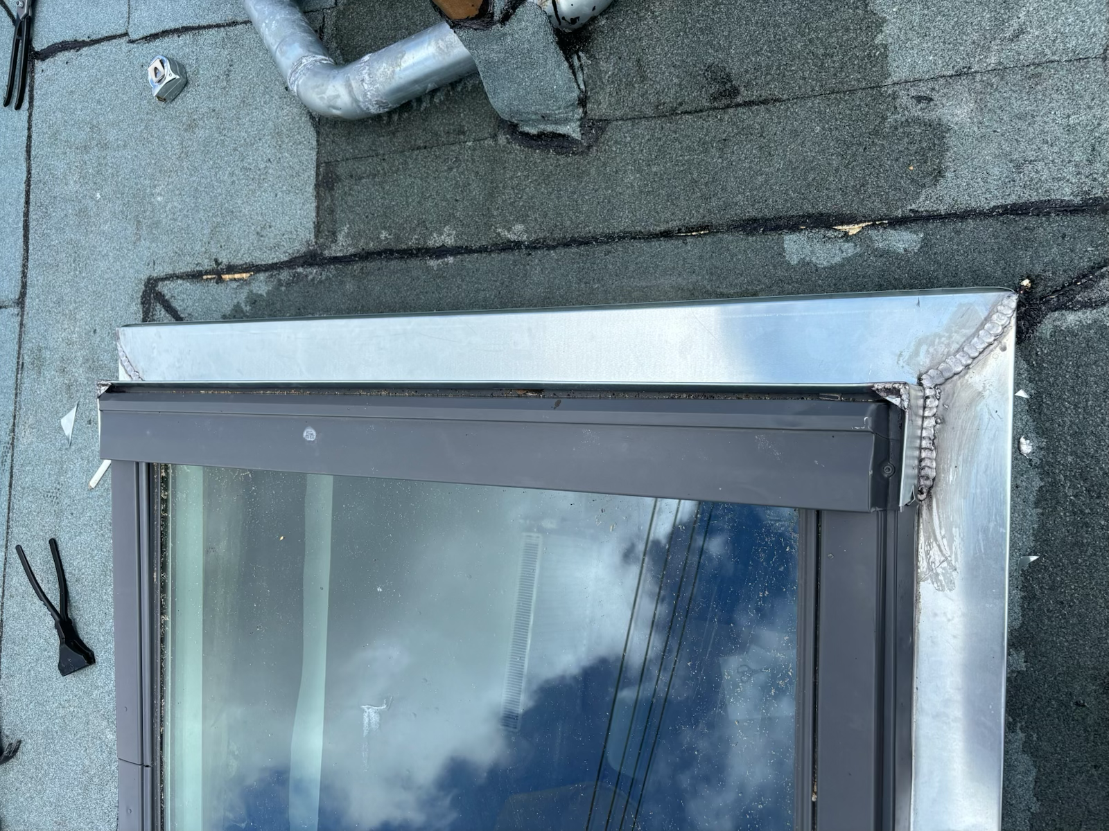 Étanchéité Velux, zinc, soudure, après