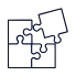 three puzzle pieces connected and a fourth about to be connected for connection value