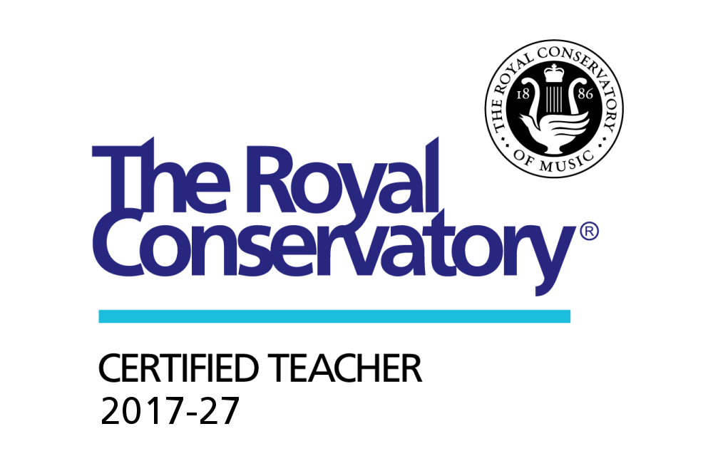 Certification badge for The Royal Conservatory indicating Certified Teacher for the year 2017-2027.