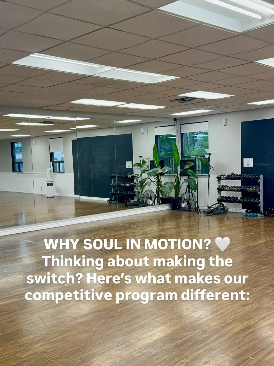 A few of the things that set our competitive program apart 🤍✨

Technique-focused training. Cross-training &amp; conditioning. Whole-dancer education. A positive team culture. And a program where every dancer is truly seen and valued.

Looking to mak