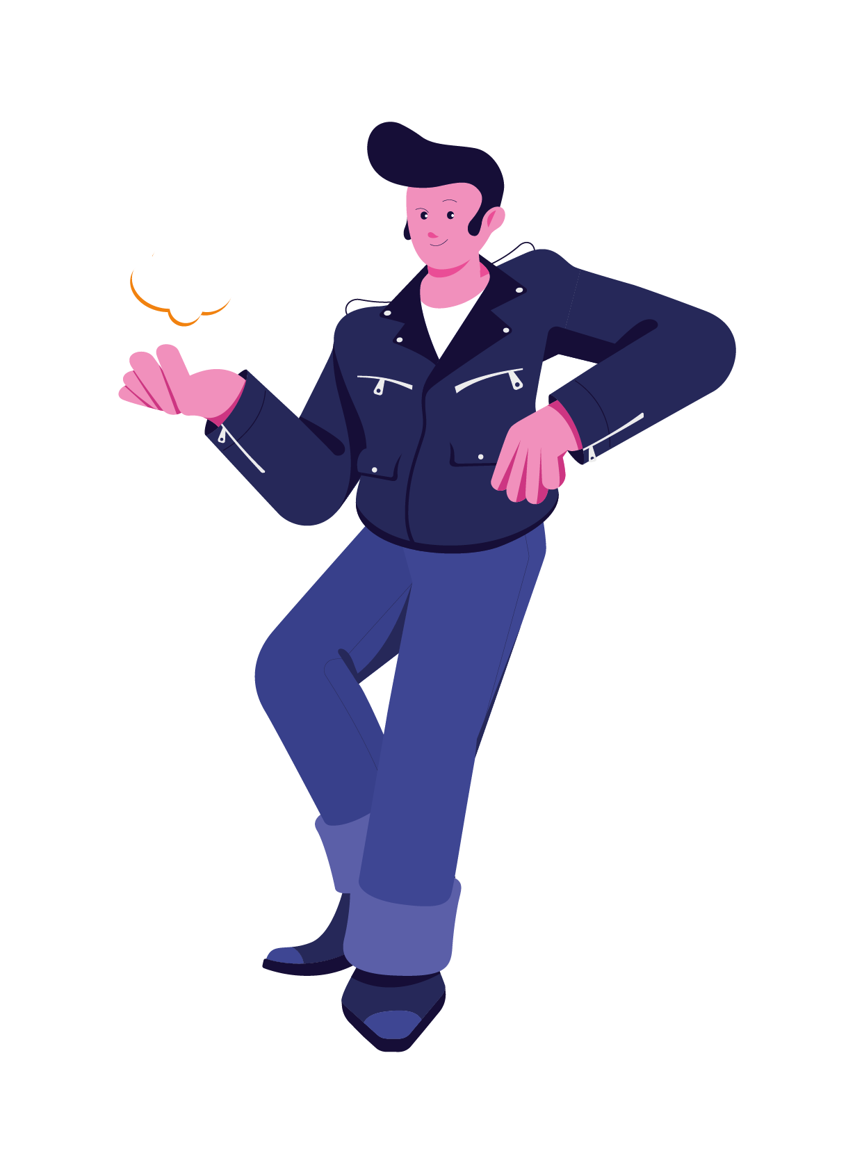 James Dîne qui tient un pop-corn dans la main gauche.