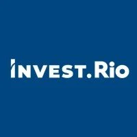 Invest.Rio logo on a blue background