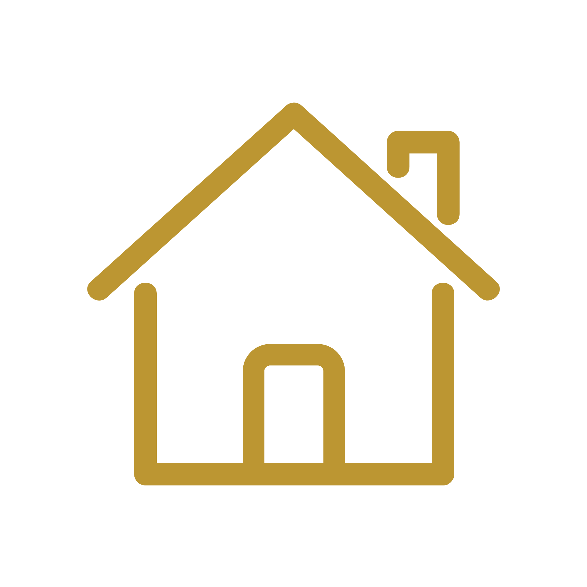 Icon for home maintenance, featuring an outline of a house.