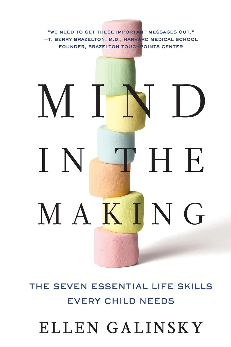 Book cover titled "Mind in the Making" with a stack of colorful pastel chalks in the center.