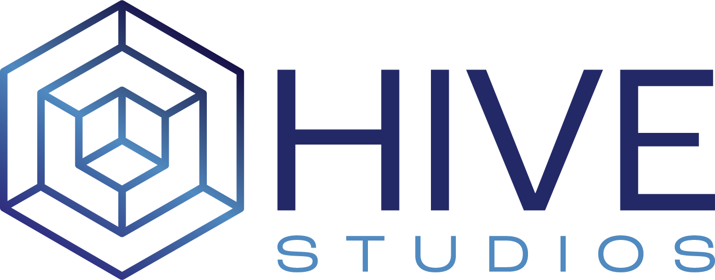 A digital illustration with blue geometric shapes and patterns, resembling a virtual or technological theme.