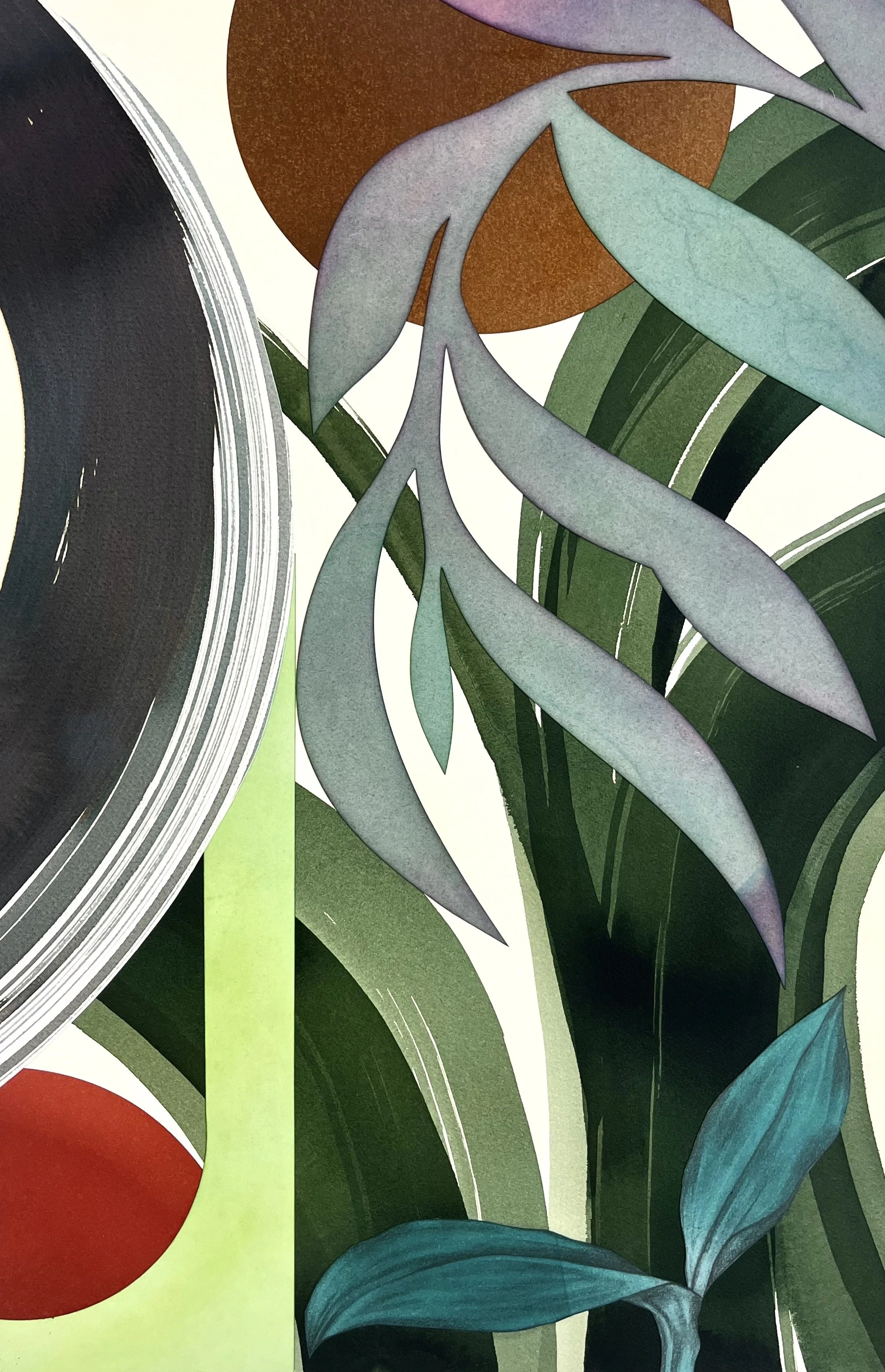 contemporary art with floral elements