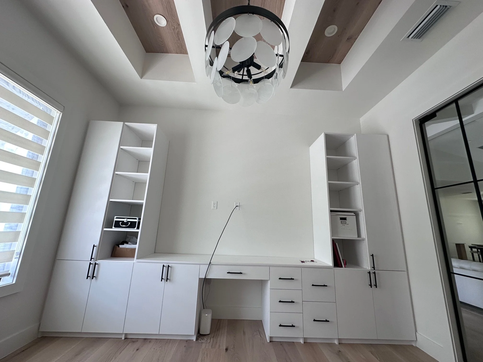 Simple White Office W/ TV Opening